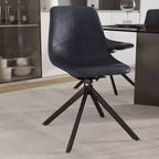 LeisureMod Markley Chaise d'appoint pivotante en cuir avec pieds en fer durables, chaise d'appoint confortable pour cuisine, salle à manger ou bureau, lot de 4