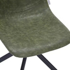 LeisureMod Markley Chaise d'appoint pivotante en cuir avec pieds en fer durables, chaise d'appoint confortable pour cuisine, salle à manger ou bureau, lot de 4