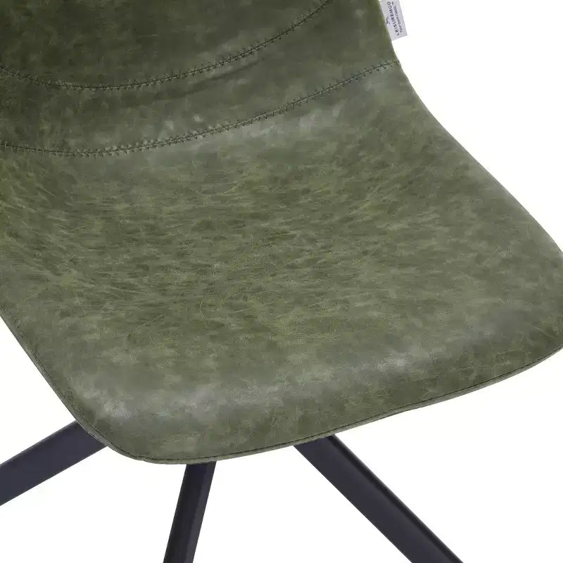 LeisureMod Markley Chaise d'appoint pivotante en cuir avec pieds en fer durables, chaise d'appoint confortable pour cuisine, salle à manger ou bureau, lot de 4