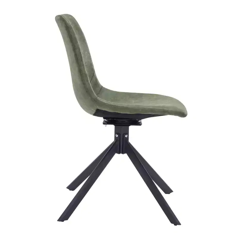 LeisureMod Markley Chaise d'appoint pivotante en cuir avec pieds en fer durables, chaise d'appoint confortable pour cuisine, salle à manger ou bureau, lot de 4