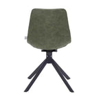 LeisureMod Markley Chaise d'appoint pivotante en cuir avec pieds en fer durables, chaise d'appoint confortable pour cuisine, salle à manger ou bureau, lot de 4