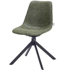 LeisureMod Markley Chaise d'appoint pivotante en cuir avec pieds en fer durables, chaise d'appoint confortable pour cuisine, salle à manger ou bureau, lot de 4