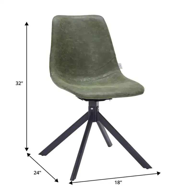 LeisureMod Markley Chaise d'appoint pivotante en cuir avec pieds en fer durables, chaise d'appoint confortable pour cuisine, salle à manger ou bureau, lot de 4