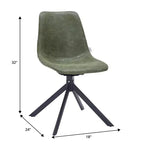 LeisureMod Markley Chaise d'appoint pivotante en cuir avec pieds en fer durables, chaise d'appoint confortable pour cuisine, salle à manger ou bureau, lot de 4
