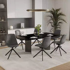 LeisureMod Markley Chaise d'appoint pivotante en cuir avec pieds en fer durables, chaise d'appoint confortable pour cuisine, salle à manger ou bureau, lot de 4