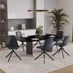 LeisureMod Markley Chaise d'appoint pivotante en cuir avec pieds en fer durables, chaise d'appoint confortable pour cuisine, salle à manger ou bureau, lot de 4