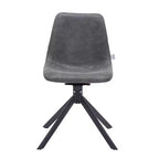 LeisureMod Markley Chaise d'appoint pivotante en cuir avec pieds en fer durables, chaise d'appoint confortable pour cuisine, salle à manger ou bureau, lot de 4