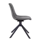 LeisureMod Markley Chaise d'appoint pivotante en cuir avec pieds en fer durables, chaise d'appoint confortable pour cuisine, salle à manger ou bureau, lot de 4