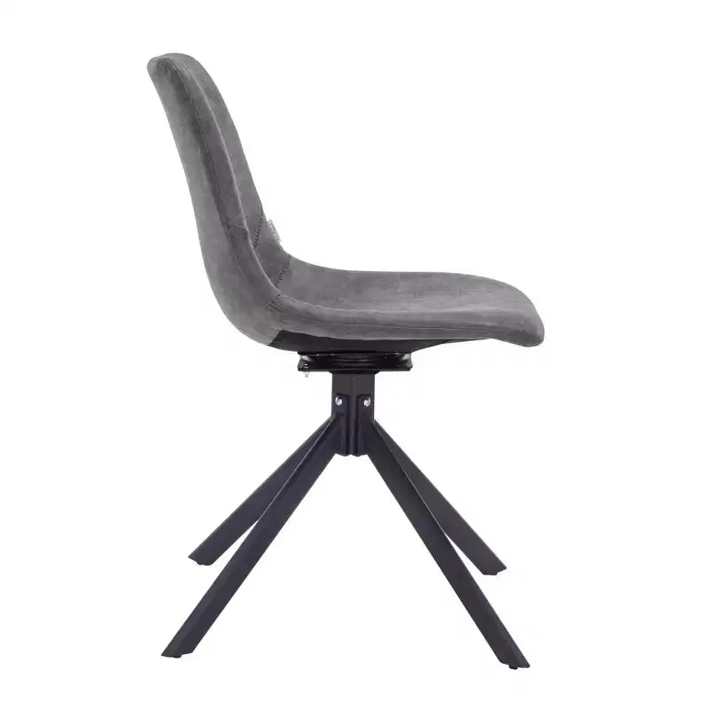 LeisureMod Markley Chaise d'appoint pivotante en cuir avec pieds en fer durables, chaise d'appoint confortable pour cuisine, salle à manger ou bureau, lot de 4