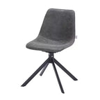LeisureMod Markley Chaise d'appoint pivotante en cuir avec pieds en fer durables, chaise d'appoint confortable pour cuisine, salle à manger ou bureau, lot de 4