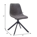LeisureMod Markley Chaise d'appoint pivotante en cuir avec pieds en fer durables, chaise d'appoint confortable pour cuisine, salle à manger ou bureau, lot de 4
