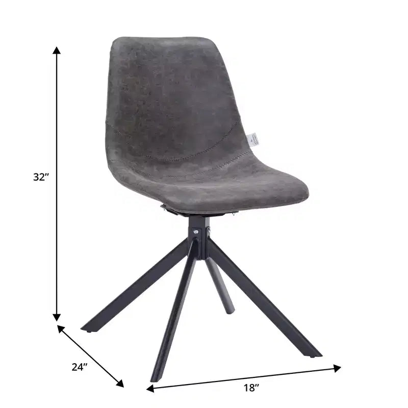 LeisureMod Markley Chaise d'appoint pivotante en cuir avec pieds en fer durables, chaise d'appoint confortable pour cuisine, salle à manger ou bureau, lot de 4