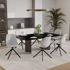 LeisureMod Markley Chaise d'appoint pivotante en cuir avec pieds en fer durables, chaise d'appoint confortable pour cuisine, salle à manger ou bureau, lot de 4