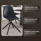 LeisureMod Markley Chaise d'appoint pivotante en cuir avec pieds en fer durables, chaise d'appoint confortable pour cuisine, salle à manger ou bureau, lot de 4