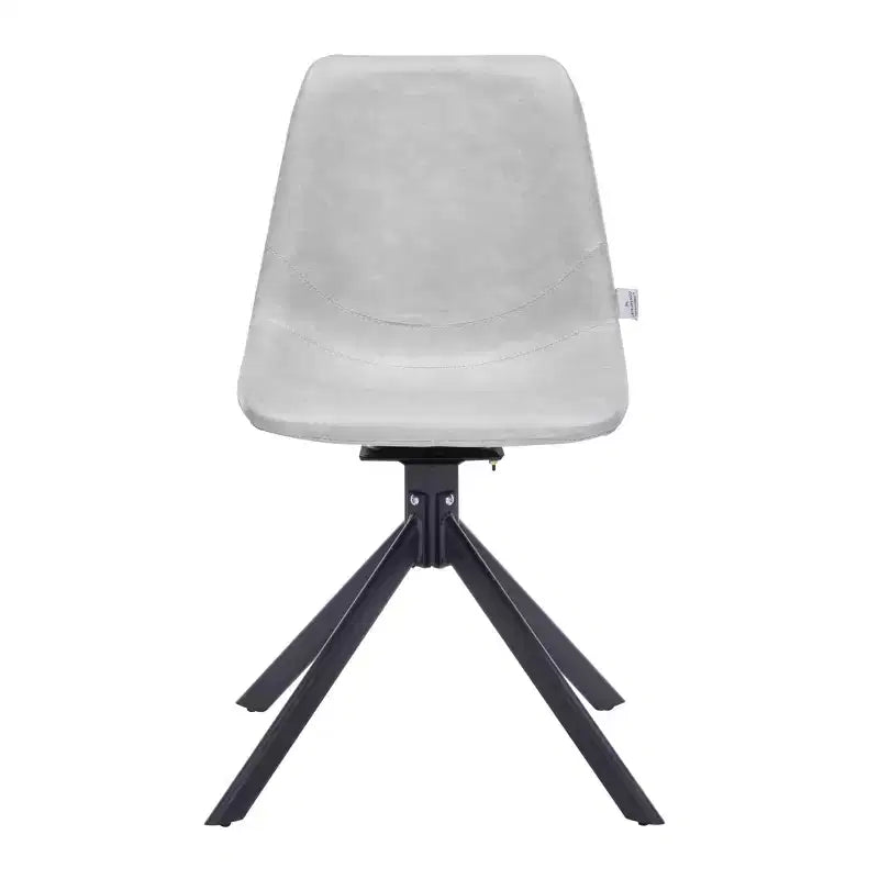 LeisureMod Markley Chaise d'appoint pivotante en cuir avec pieds en fer durables, chaise d'appoint confortable pour cuisine, salle à manger ou bureau, lot de 4