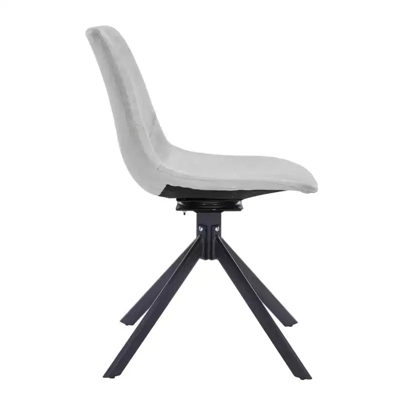 LeisureMod Markley Chaise d'appoint pivotante en cuir avec pieds en fer durables, chaise d'appoint confortable pour cuisine, salle à manger ou bureau, lot de 4