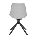 LeisureMod Markley Chaise d'appoint pivotante en cuir avec pieds en fer durables, chaise d'appoint confortable pour cuisine, salle à manger ou bureau, lot de 4