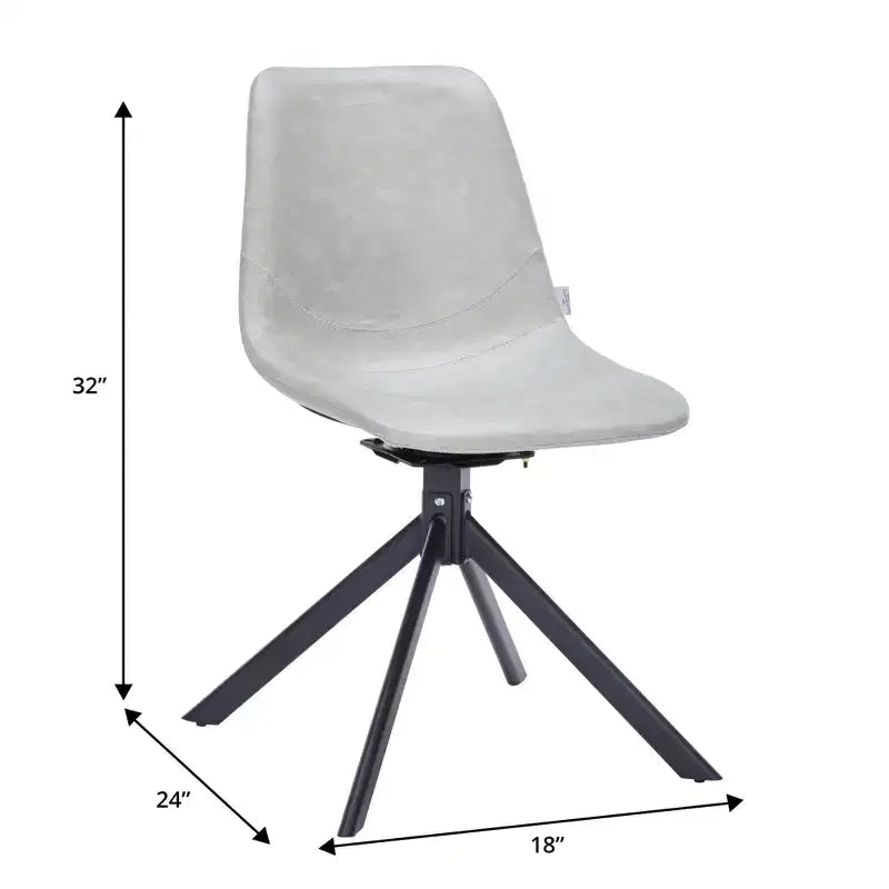 LeisureMod Markley Chaise d'appoint pivotante en cuir avec pieds en fer durables, chaise d'appoint confortable pour cuisine, salle à manger ou bureau, lot de 4