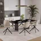 LeisureMod Markley Chaise d'appoint pivotante en cuir avec pieds en fer durables, chaise d'appoint confortable pour cuisine, salle à manger ou bureau, lot de 4