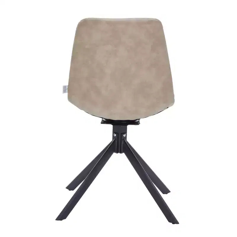 LeisureMod Markley Chaise d'appoint pivotante en cuir avec pieds en fer durables, chaise d'appoint confortable pour cuisine, salle à manger ou bureau, lot de 4