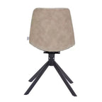 LeisureMod Markley Chaise d'appoint pivotante en cuir avec pieds en fer durables, chaise d'appoint confortable pour cuisine, salle à manger ou bureau, lot de 4