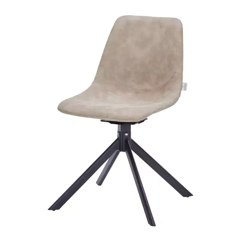 LeisureMod Markley Chaise d'appoint pivotante en cuir avec pieds en fer durables, chaise d'appoint confortable pour cuisine, salle à manger ou bureau, lot de 4
