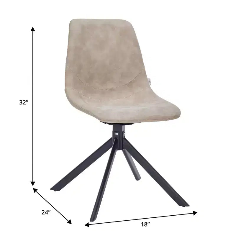 LeisureMod Markley Chaise d'appoint pivotante en cuir avec pieds en fer durables, chaise d'appoint confortable pour cuisine, salle à manger ou bureau, lot de 4