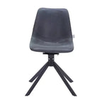 LeisureMod Markley Chaise d'appoint pivotante en cuir avec pieds en fer durables, chaise d'appoint confortable pour cuisine, salle à manger ou bureau, lot de 4