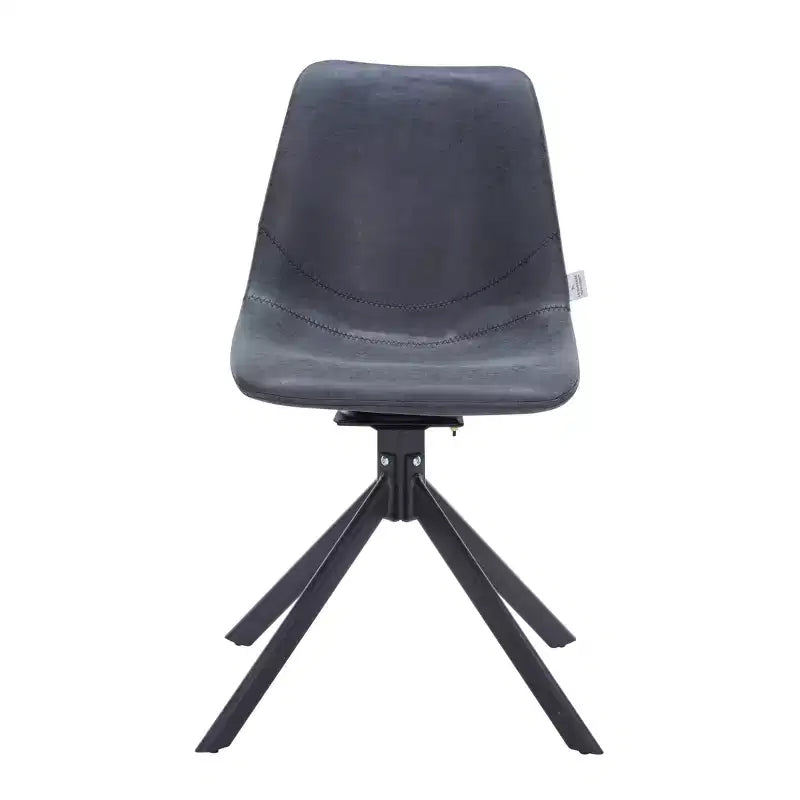 LeisureMod Markley Chaise d'appoint pivotante en cuir avec pieds en fer durables, chaise d'appoint confortable pour cuisine, salle à manger ou bureau, lot de 4