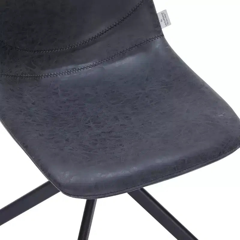 LeisureMod Markley Chaise d'appoint pivotante en cuir avec pieds en fer durables, chaise d'appoint confortable pour cuisine, salle à manger ou bureau, lot de 4