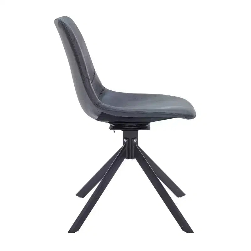 LeisureMod Markley Chaise d'appoint pivotante en cuir avec pieds en fer durables, chaise d'appoint confortable pour cuisine, salle à manger ou bureau, lot de 4