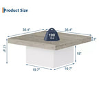 Square coffee table, 35 inches, modern style, suitable for home offices, apartments, reading rooms, easy to assemble.