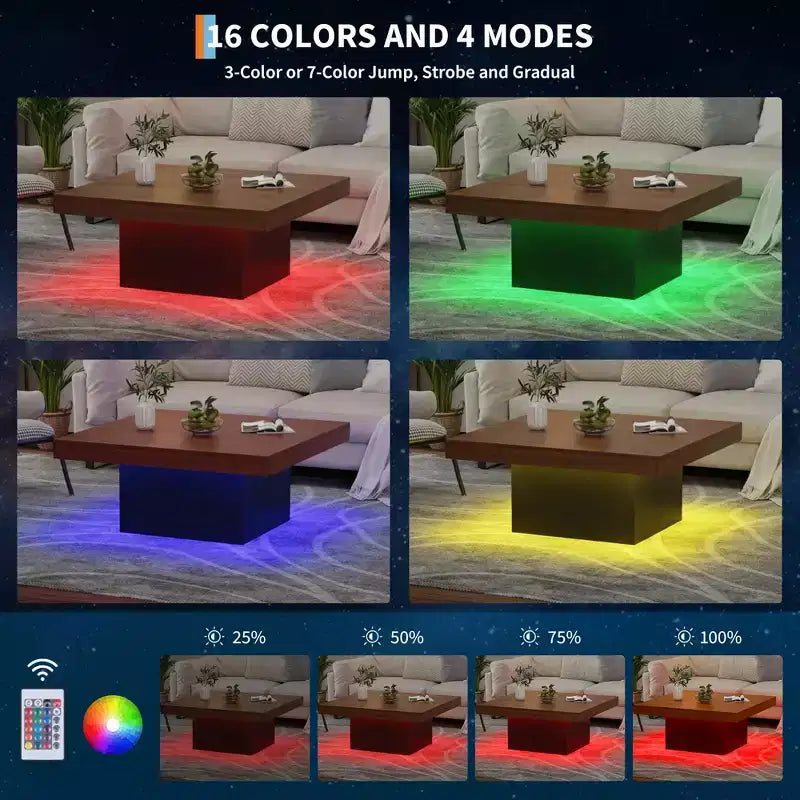 Square coffee table, 35 inches, modern style, suitable for home offices, apartments, reading rooms, easy to assemble.