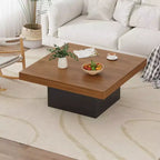 Square coffee table, 35 inches, modern style, suitable for home offices, apartments, reading rooms, easy to assemble.