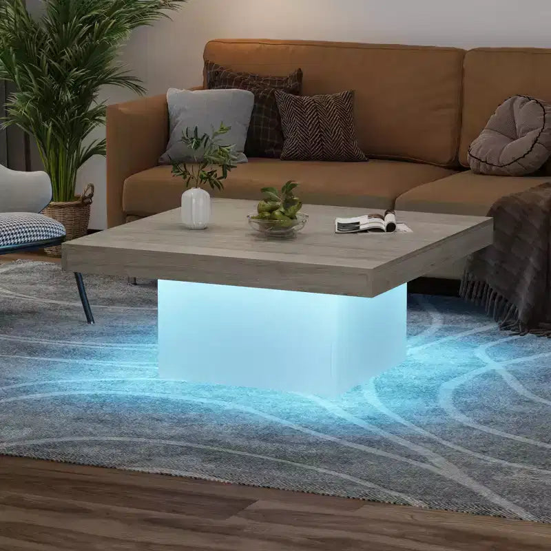 Square coffee table, 35 inches, modern style, suitable for home offices, apartments, reading rooms, easy to assemble.