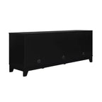 GDFStudio Stefan 63 Modern Cane and Wood TV Stand with 3 Soft-Close Doors