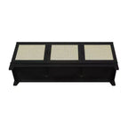 GDFStudio Stefan 63 Modern Cane and Wood TV Stand with 3 Soft-Close Doors