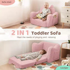 Kinder King Canapé pour enfant, chaise pour bébé 2 en 1 pliable, canapé-lit dépliable pour salle de jeux