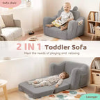 Kinder King Canapé pour enfant, chaise pour bébé 2 en 1 pliable, canapé-lit dépliable pour salle de jeux