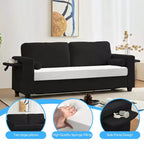 Canapé-lit convertible 2-en-1 Mjkone avec 2 tables d'appoint et matelas en mousse à mémoire de forme