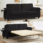 Canapé-lit convertible 2-en-1 Mjkone avec 2 tables d'appoint et matelas en mousse à mémoire de forme