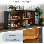 Buffet Henley à 4 portes GDFStudio avec portes vitrées cintrées et étagères réglables