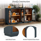 Buffet Henley à 4 portes GDFStudio avec portes vitrées cintrées et étagères réglables