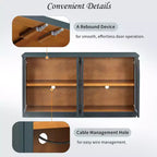 Buffet Henley à 4 portes GDFStudio avec portes vitrées cintrées et étagères réglables