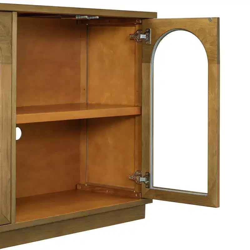 Buffet Henley à 4 portes GDFStudio avec portes vitrées cintrées et étagères réglables