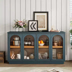 Buffet Henley à 4 portes GDFStudio avec portes vitrées cintrées et étagères réglables