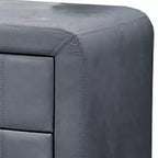 Royal Hampton Nightstand, 2 Drawers, 22 Inch Upholstered in Dark Gray Velvet