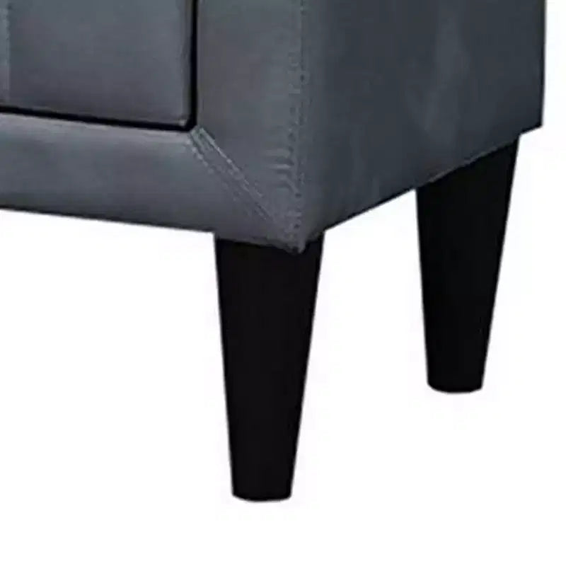 Royal Hampton Nightstand, 2 Drawers, 22 Inch Upholstered in Dark Gray Velvet