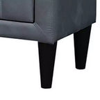 Royal Hampton Nightstand, 2 Drawers, 22 Inch Upholstered in Dark Gray Velvet