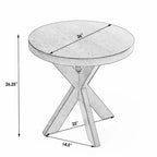 HomeRoots 26 Antique Cherry Manufactured Wood Round End Table